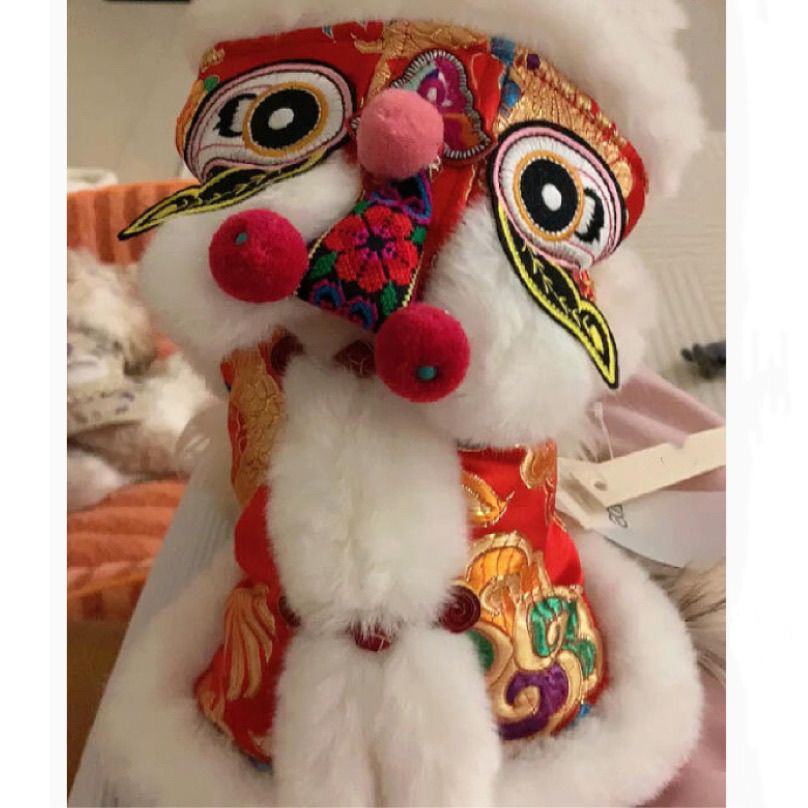 宠物过年衣服春节新年猫咪狗狗唐装虎头醒狮服秋冬款拜年服