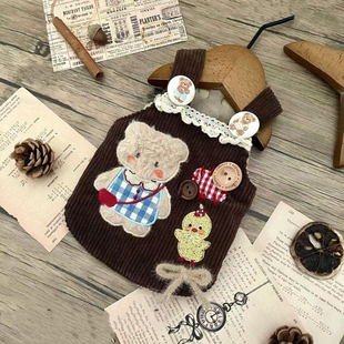 秋冬狗狗泰迪犬衣服小体熊博美保暖可爱宠物猫猫咪加绒加厚棉裙