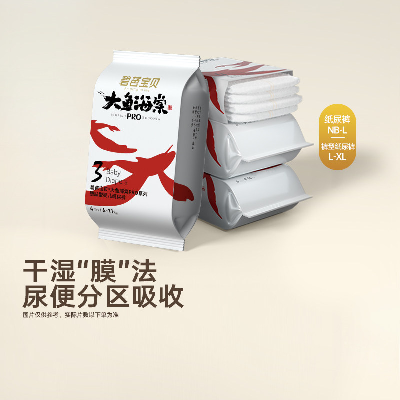 碧芭宝贝大鱼海棠pro拉拉裤试用