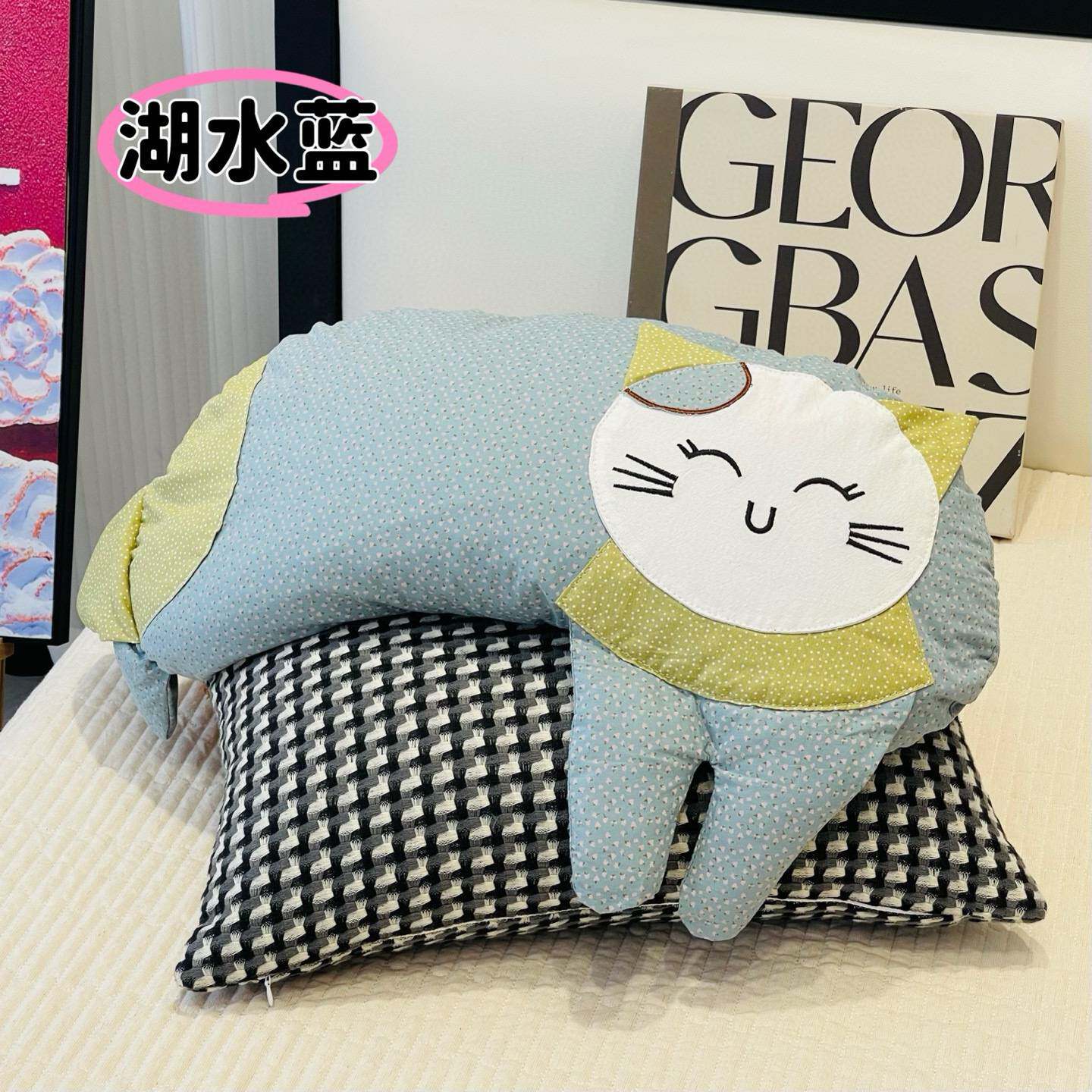 全棉荞麦枕护颈枕头枕芯枕心可爱颈椎猫卡通枕心儿童学生成人午睡