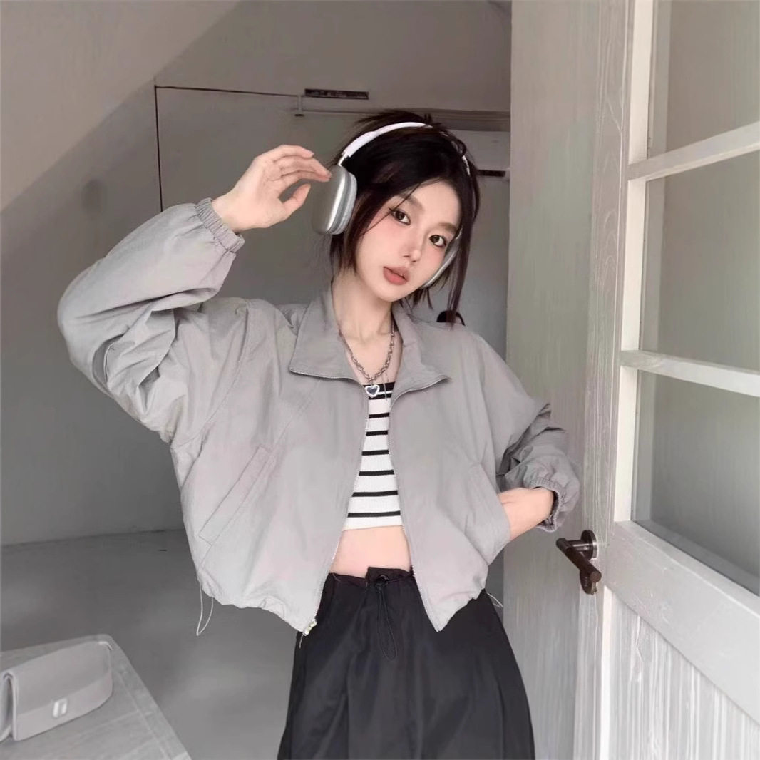 韩版短款小个子防晒衣女2025夏季新款欧货立领户外防晒服夹克外套