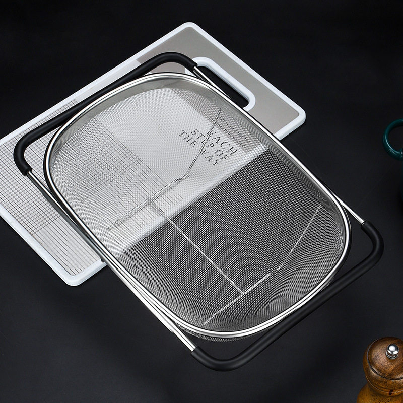 密孔多用水槽收纳篮不锈钢洗菜篮伸缩拉杆果蔬篮多功能淘米沥水篮,餐饮具,洗菜盆/沥水篮/漏水筛,淘宝优惠券,粉丝福利购,淘宝优惠卷