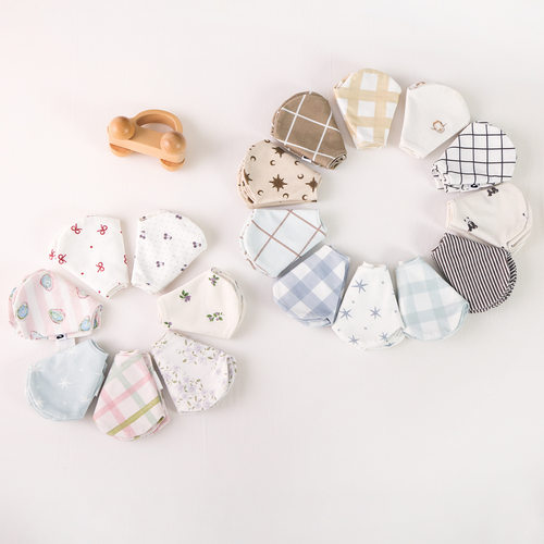 ins风韩版棉质婴儿围嘴瞬吸宝宝口水巾360旋转防水双面口水兜速吸