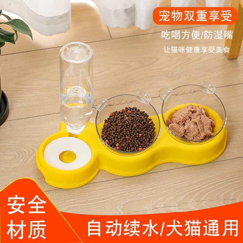 狗双碗自动宠物喂食器饮水器猫盆狗碗猫碗猫猫用品饮水机一件包邮