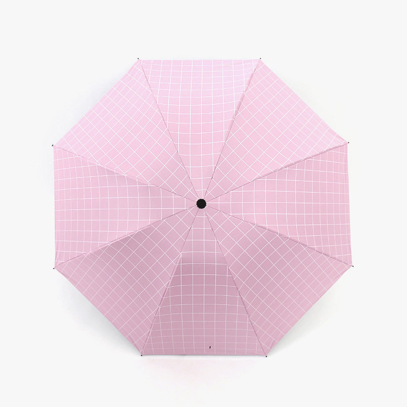 雨伞防晒遮阳伞简约条纹折叠晴雨两用伞韩国小清新黑胶太阳伞