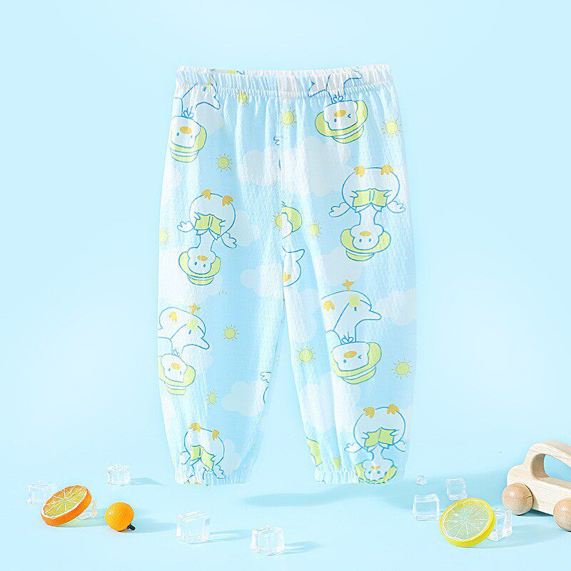 婴儿儿童防蚊裤夏款薄款宝宝A类纯棉休闲运动裤男女童宽松外穿宝