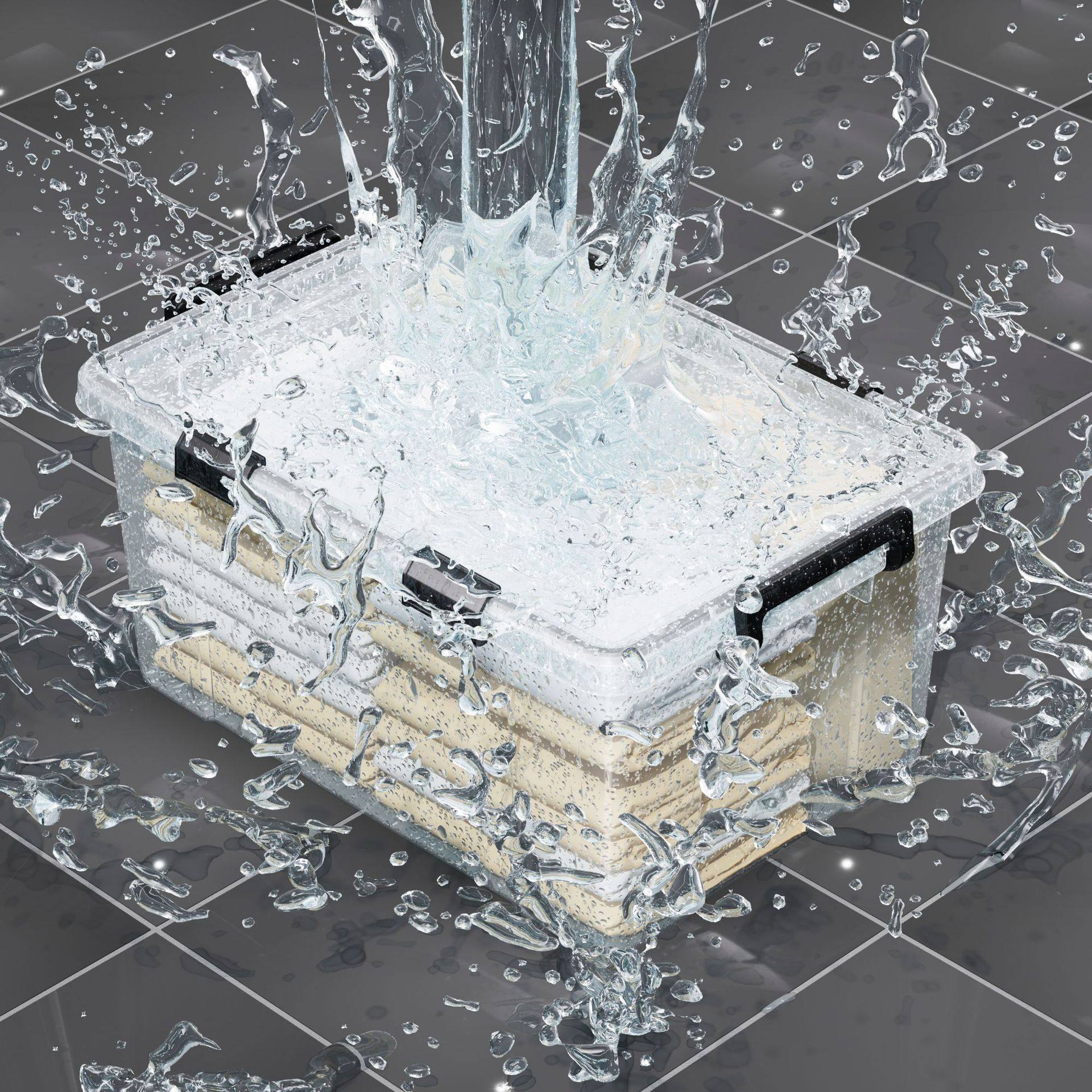 后备箱拉鱼车载密封箱装鱼箱户外野钓活鱼桶渔具鱼饵透明收纳箱子