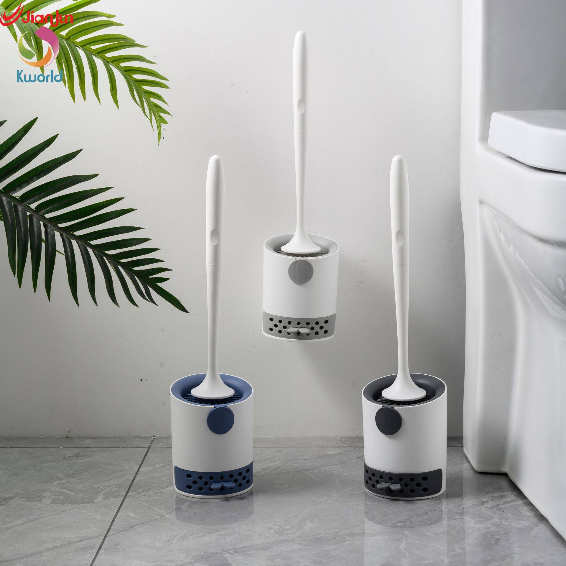 建君马桶刷无死角软毛厕所刷挂墙落地两用款卫生间清洁套装金汇达