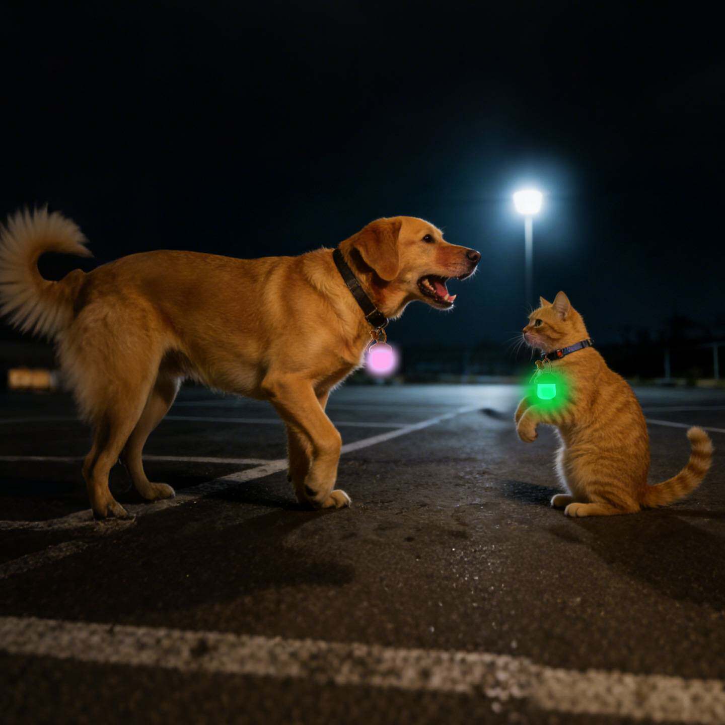 蘑菇榛子狗狗夜行灯宠物项圈小型犬防走失发光吊坠夜间遛狗