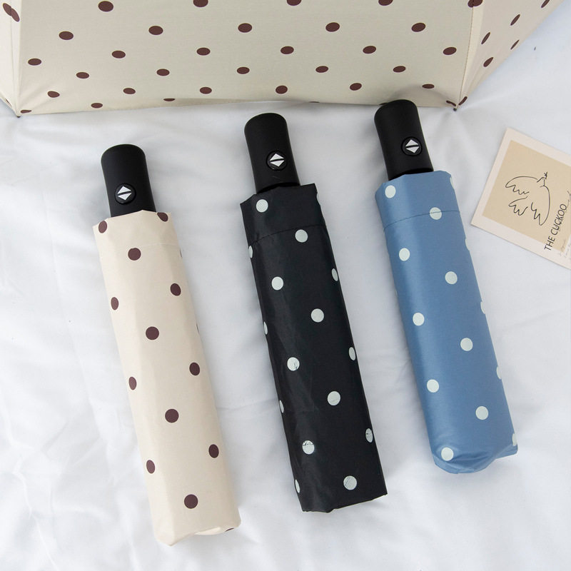 自动雨伞防紫外线太阳伞遮阳伞折叠伞小清新黑胶韩国晴雨两用伞