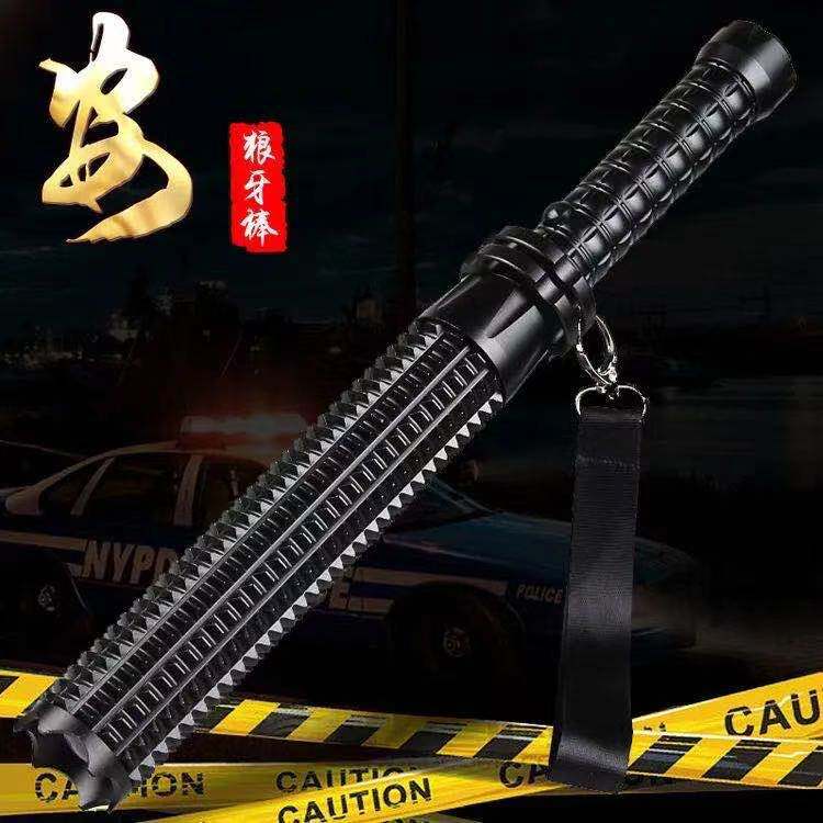 狼牙棒防身手电筒强光可充电LED氙气灯户外超亮远射家用车载手电