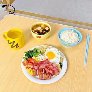 卡通动漫韩国餐具礼盒同款高颜值陶瓷马杯子饭碗盘子可爱礼物套装