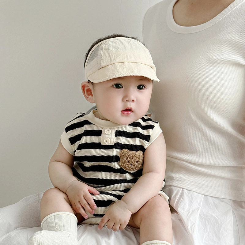 婴幼儿帽子透气夏季薄款护囱门空顶胎帽宝宝小月龄遮阳防晒囟门帽