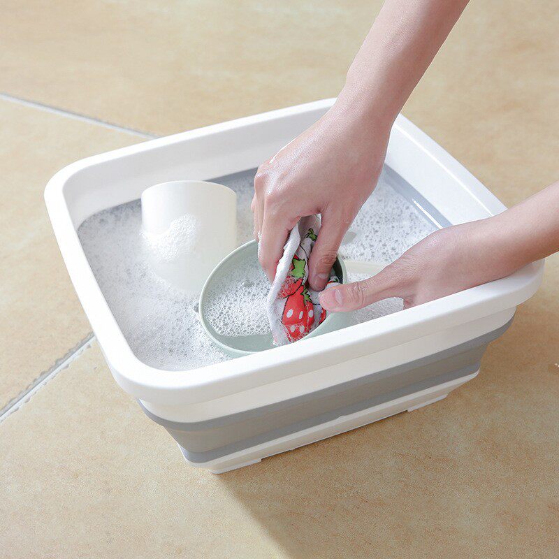 可折叠脸盆方形式水盆洗衣盆创意家居家用卫生间塑料