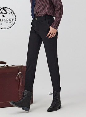 D-HARRY/迪哈利2023冬新款黑色紧身针织高腰小脚裤DH234L96715D