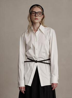 D-HARRY/迪哈利2024冬新款百搭休闲通勤白色长袖衬衫DH244D97900D