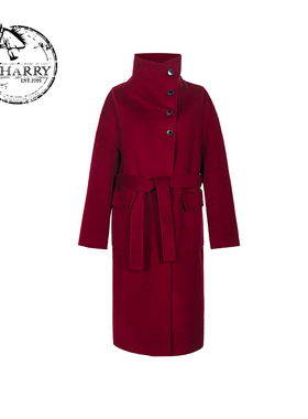 D-HARRY/迪哈利大衣新款本命年红色毛呢子外套DH231F95850D