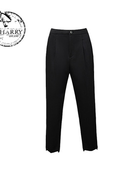 D-HARRY/迪哈利2023冬新款复古百搭显瘦黑色小脚裤DH234L96716D