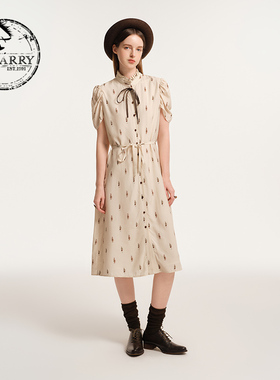 D-HARRY/迪哈利2024秋季新款时尚优雅印花短袖连衣裙DH243J97518D