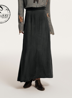 D-HARRY/迪哈利秋季新款优雅百搭深绿色直身半裙DH243M97585D