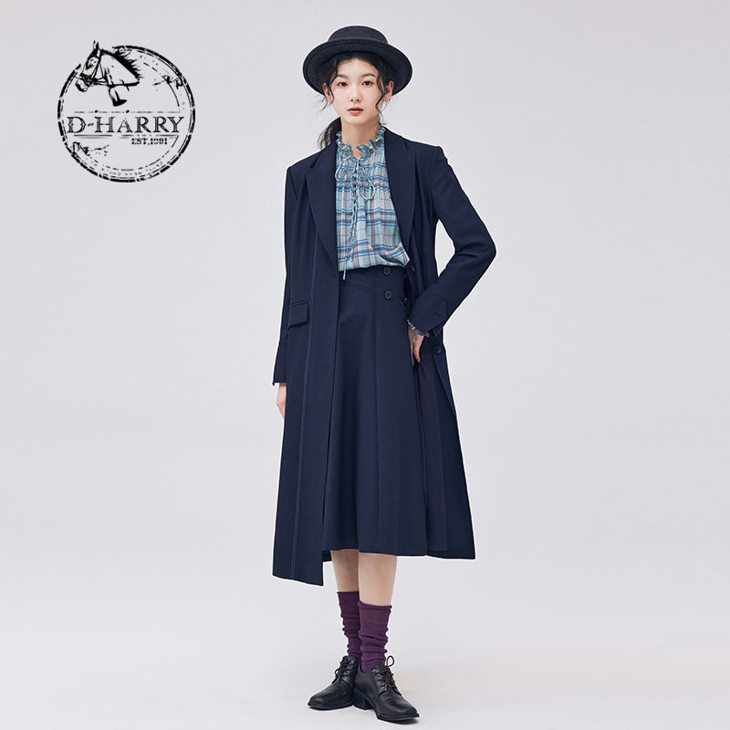 D-HARRY/迪哈利秋新款时尚百搭藏青色外套DH233A96537D