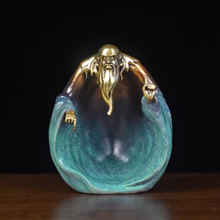 纯黄铜老子摆件博大精深家居客厅办公室桌面书房装饰品摆件工艺品