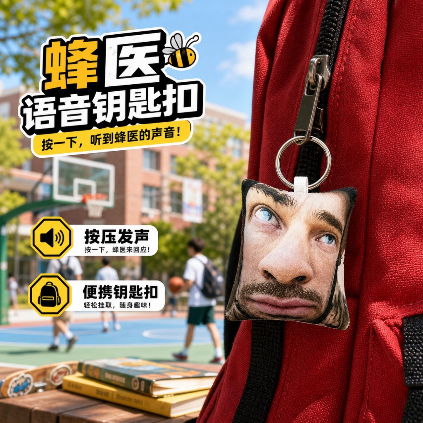 三角洲行动蜂医按压发声毛绒挂件