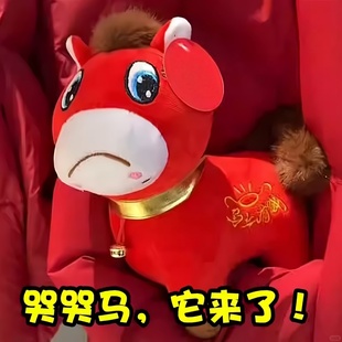 哭哭马笑笑马2026新年礼物生肖吉祥物毛绒公仔马上有钱玩偶正版