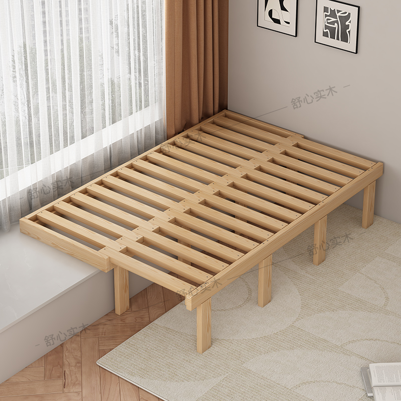 实木飘窗床拼接床伸缩床衔接床飘窗一体床改造延伸一半床定制加宽