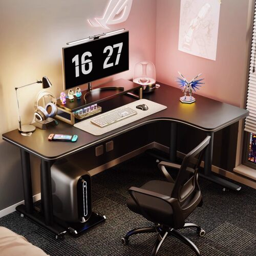 ins转角电脑桌台式简约现代学生学习桌书桌l型办公桌墙角卧室家用