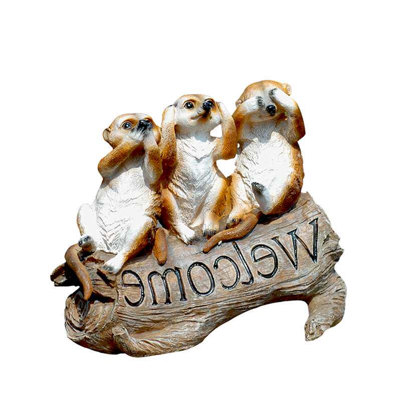 别墅花园装饰摆件猫鼬欢迎牌 庭院绿地仿真动物雕塑不听不看不说|ruв категории Домашний быт, украшения - от Buy2taobao.com для оказания профессиональной услуги покупки агента Taobao