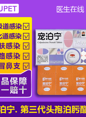 惠中动保宠泊宁头孢泊肟酯片宠物消炎药狗狗脓皮症药猫泌尿皮肤病