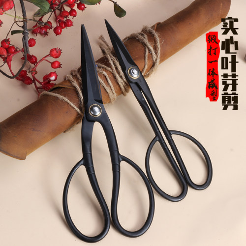 实心盆景叶芽剪园艺修枝尖头剪刀插花剪小枝叶剪盆栽造型不锈钢