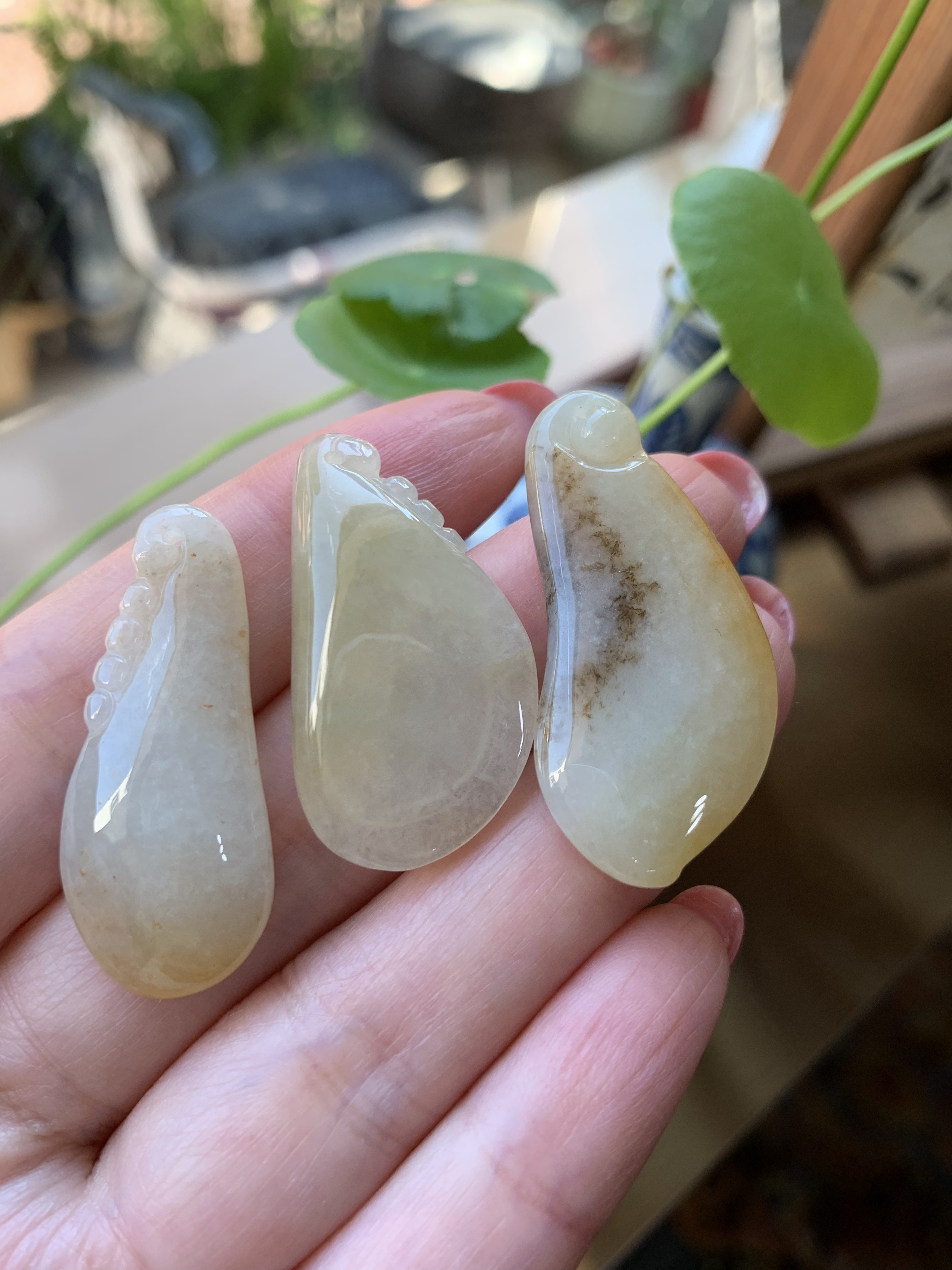糯冰种天然缅甸a黄翡福瓜吊坠