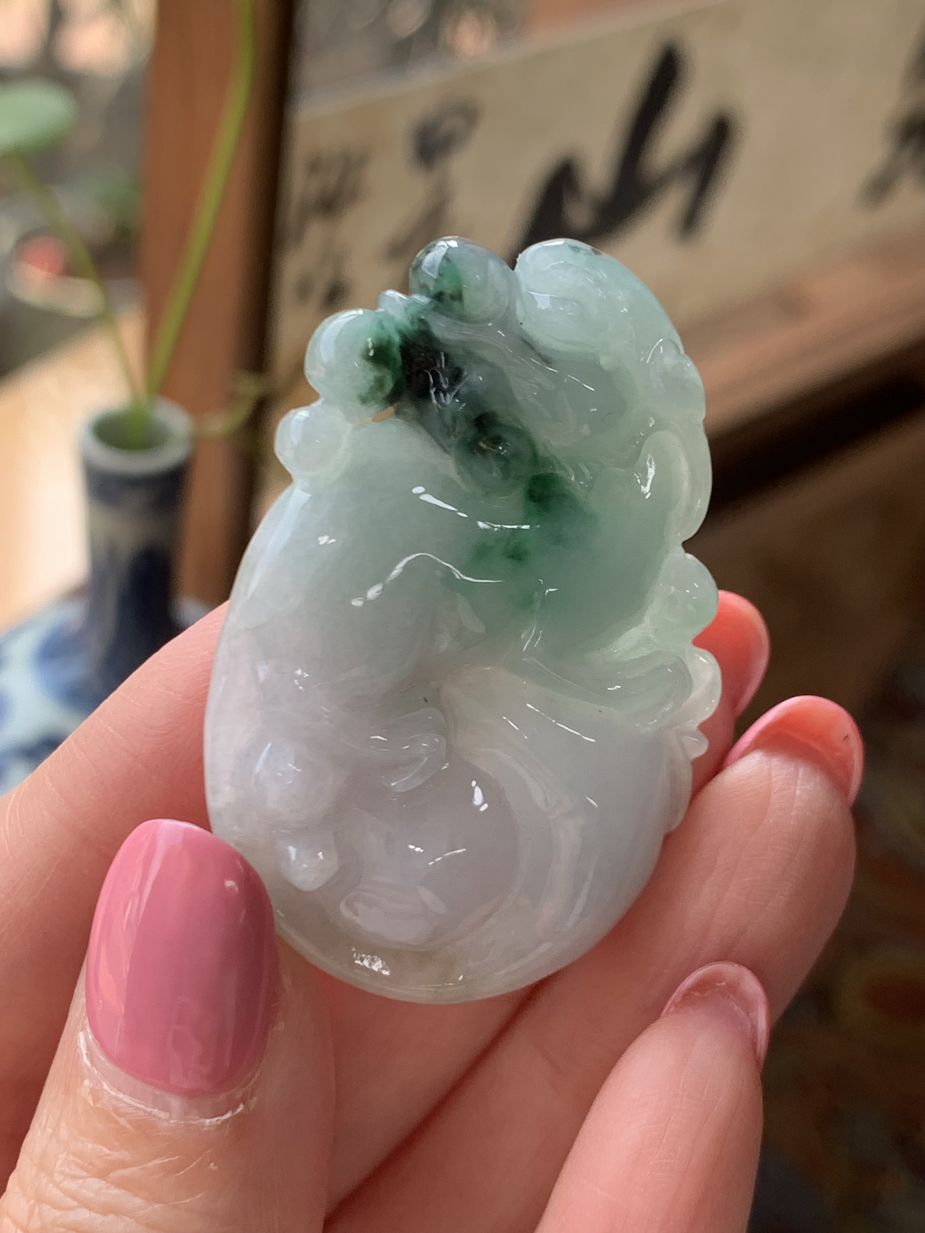 老坑糯种天然缅甸a货翡翠飘阳绿含宝貔貅吊坠男女款有证书保真