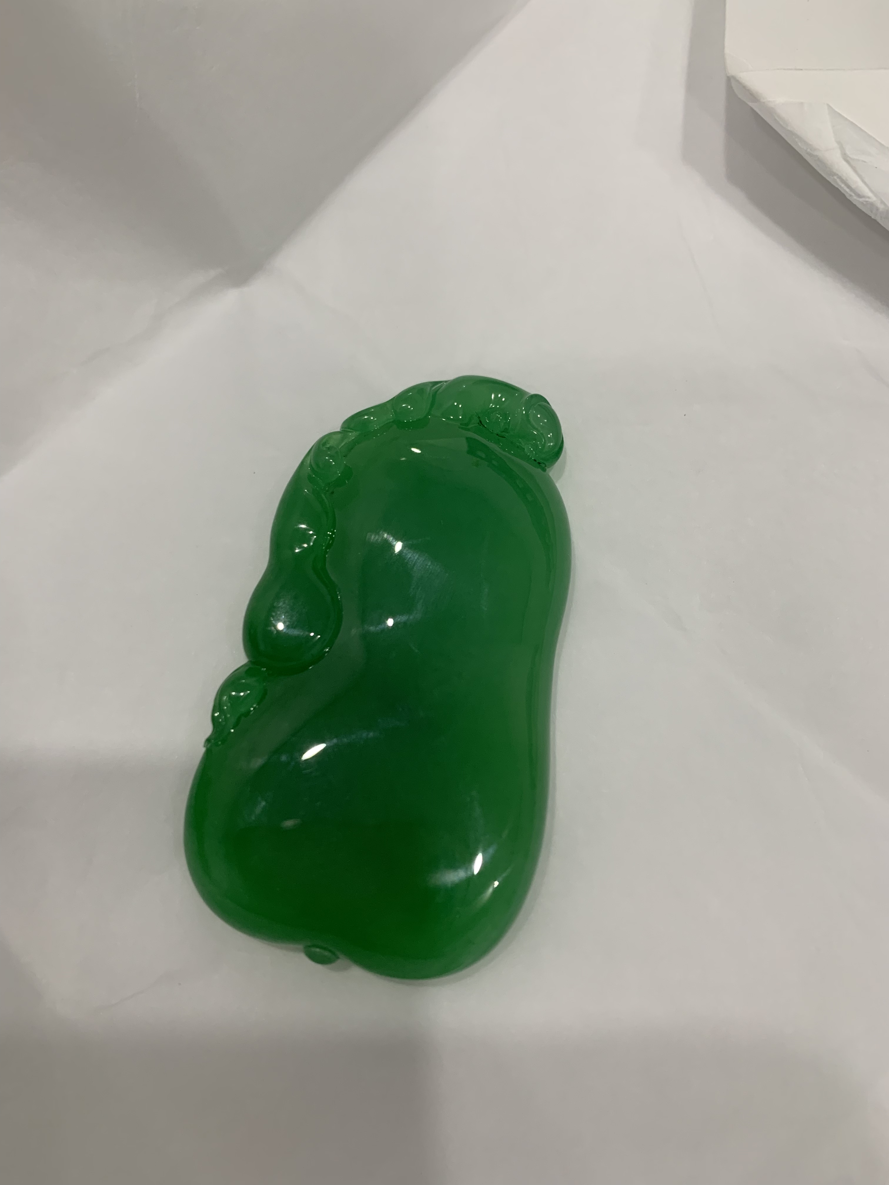 天然A锅翡翠冰种满绿大福瓜