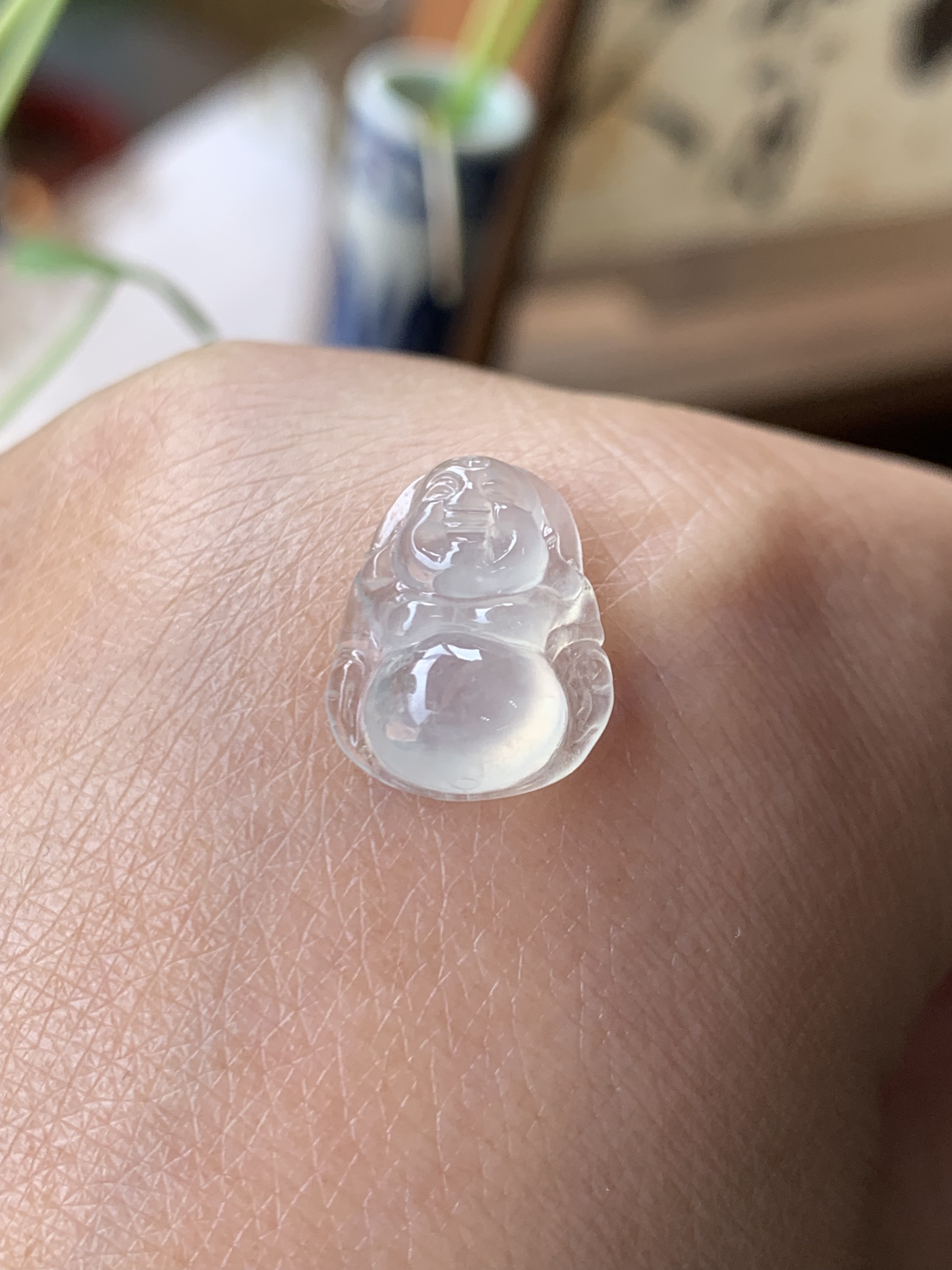 老坑玻璃种天然缅甸a货翡翠佛公