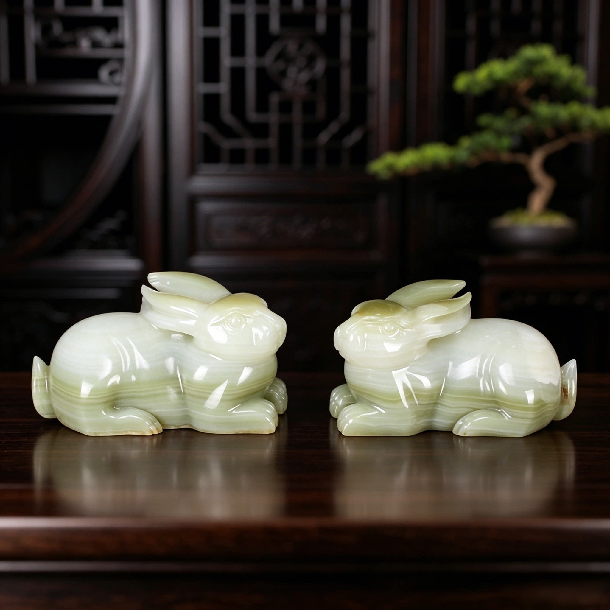 天然阿富汗雕刻中式风摆设装饰品