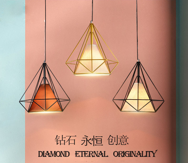 定制 美式复古工业风铁艺鸟笼钻石吊灯现代北欧创意艺术酒吧书房
