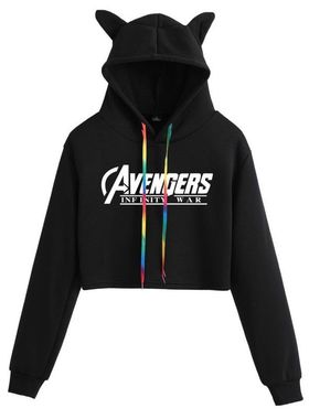 复仇者量子联盟宽松女猫卫衣Avenge卫衣rs 新款Endgame 4耳朵战衣