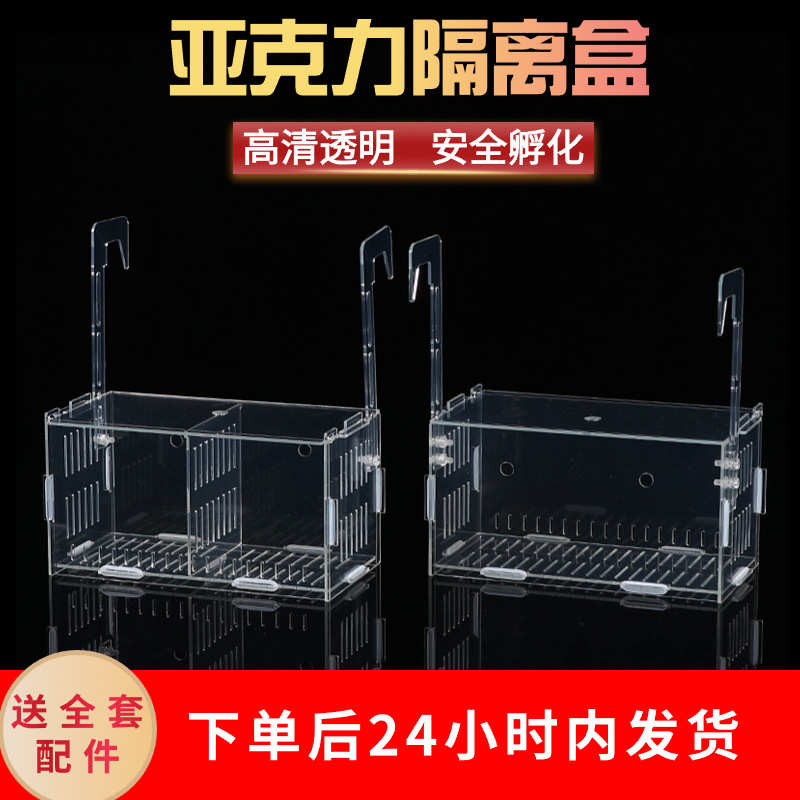 鱼缸水培植物固定架壁挂水培器皿定植篮亚克力花盆定植蓝加深水