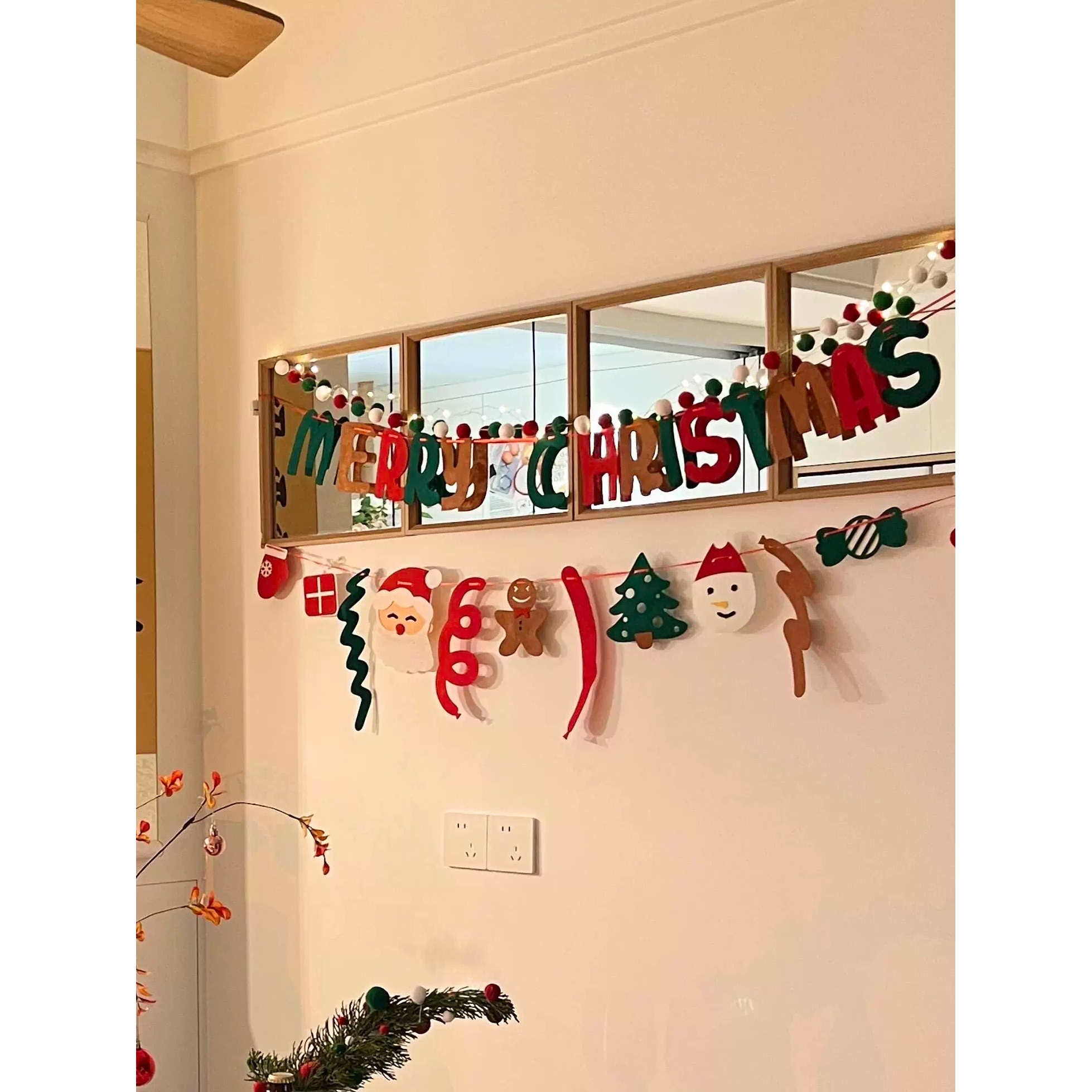 圣诞节装饰拉旗挂件家居氛围感场景布置店铺橱窗装扮餐厅拉花挂饰