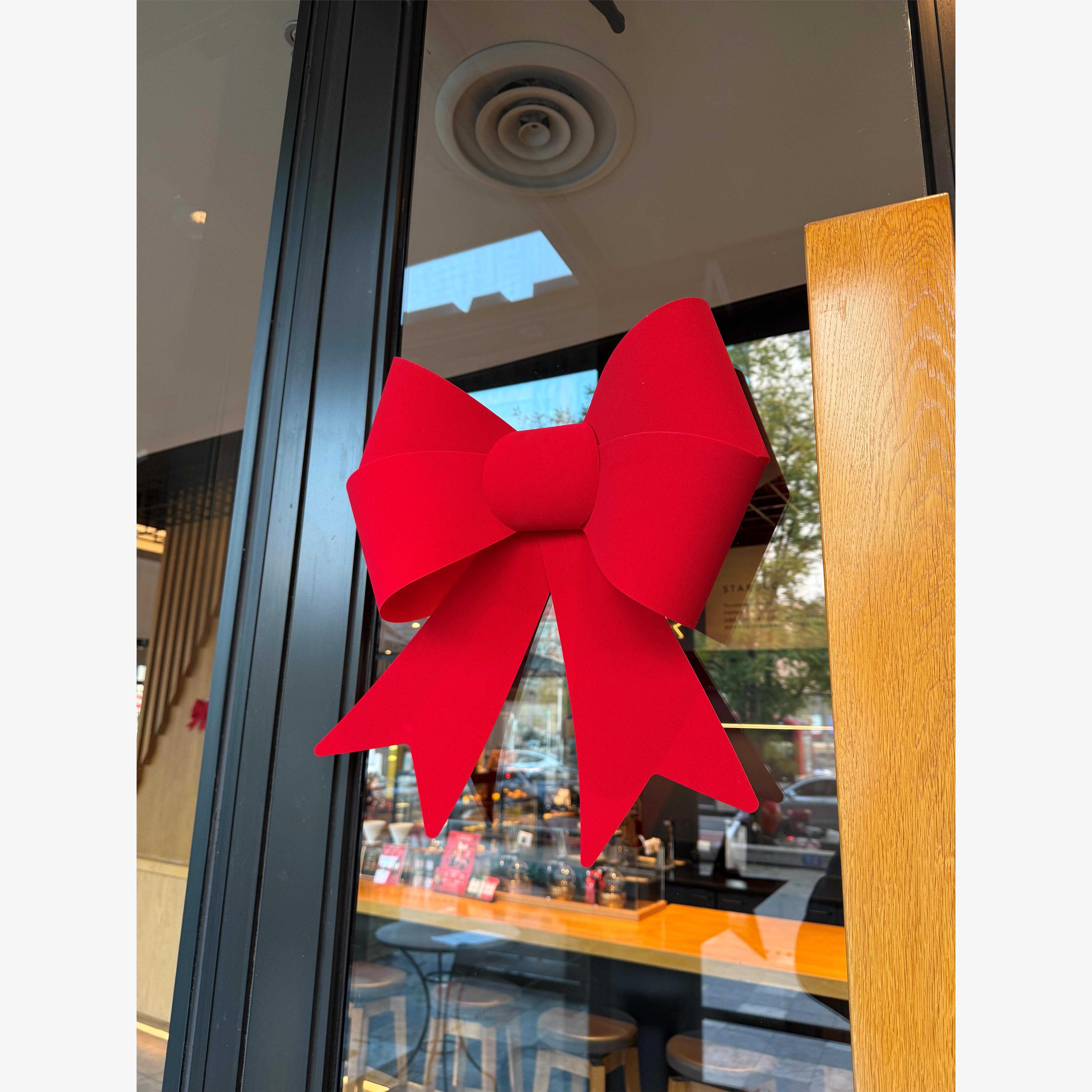 圣诞装饰品植绒蝴蝶结挂饰装扮店铺橱窗圣诞氛围场景布置拍照道具