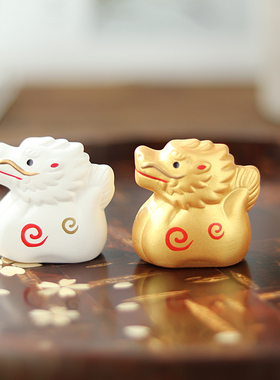日本濑户烧日式陶土龙年摆件送礼