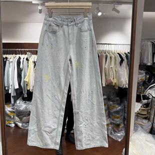 149 女6H 欧洲站2026新款 欧货复古显瘦减龄蝴蝶印花百搭烫钻牛仔裤