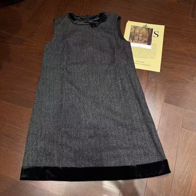 BAR BIE/2025秋款韩版时尚丝绒圆领蝴蝶结小香风背心连衣裙55011