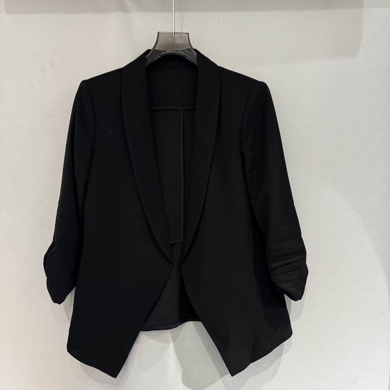 欧洲站2026新款欧货气质西装领洋气七分袖百搭显瘦外套上衣