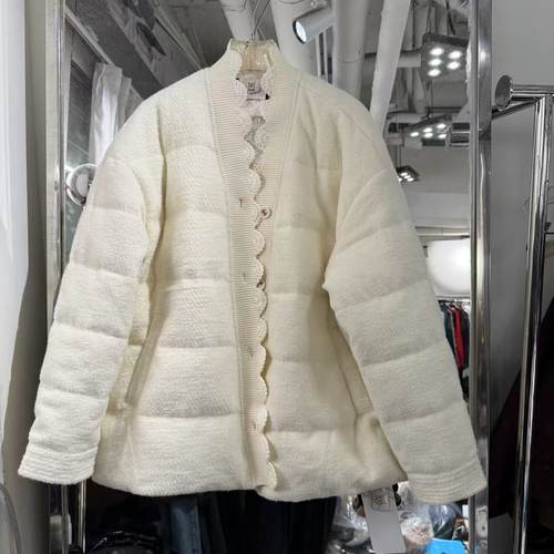 欧洲站2025冬新气质花边领蕾丝拼接两面穿洋气减龄鹅绒服女25Y371