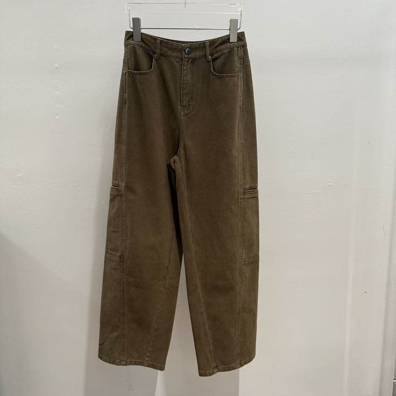 欧洲站2026春新款欧货显瘦中性风百搭休闲裤女宽松阔腿裤潮ZY695