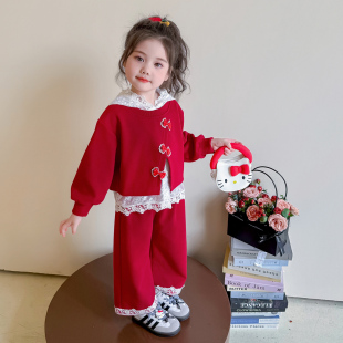 小童巨好看儿童秋装 2025新款 女宝宝早秋洋气穿搭 春秋季 女童套装